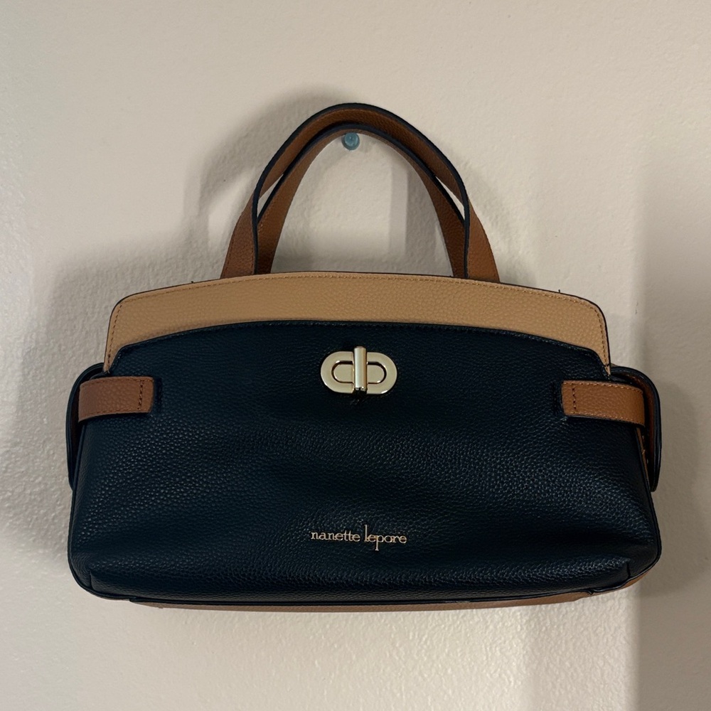 Anne Klein Elegant Black and Brown Crossbody Bag